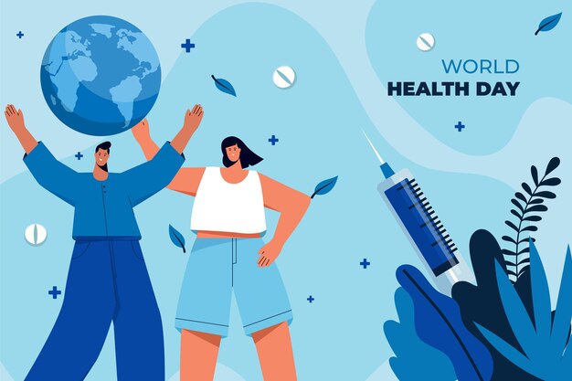 Flat world health day background