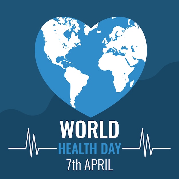 Flat world health day background