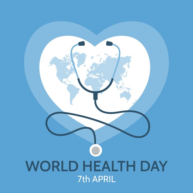 Flat world health day background