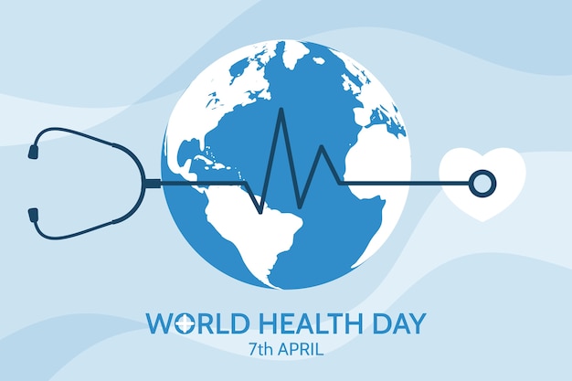 평면 세계 보건의 날 배경