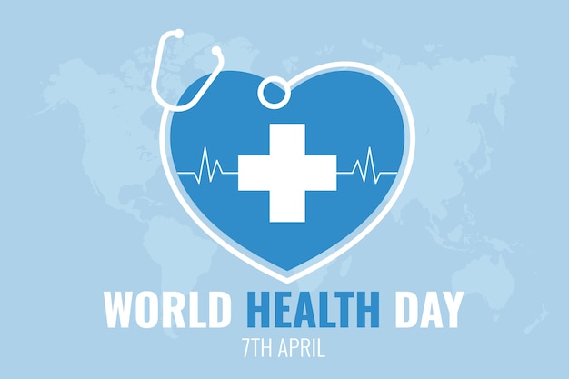 Flat world health day background