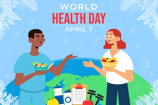 Flat world health day background