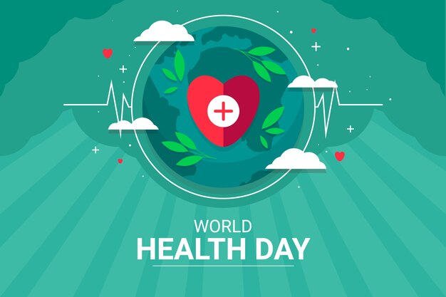 Flat world health day background