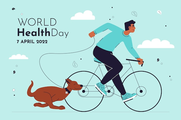 Flat world health day background