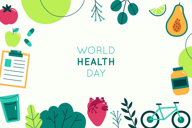 Flat world health day background