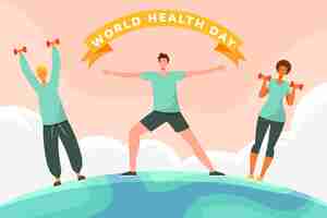 Free vector flat world health day background