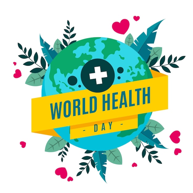 Flat world health day celebration illustration