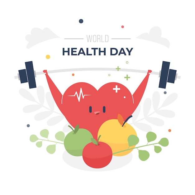 Free vector flat world health day celebration illustration