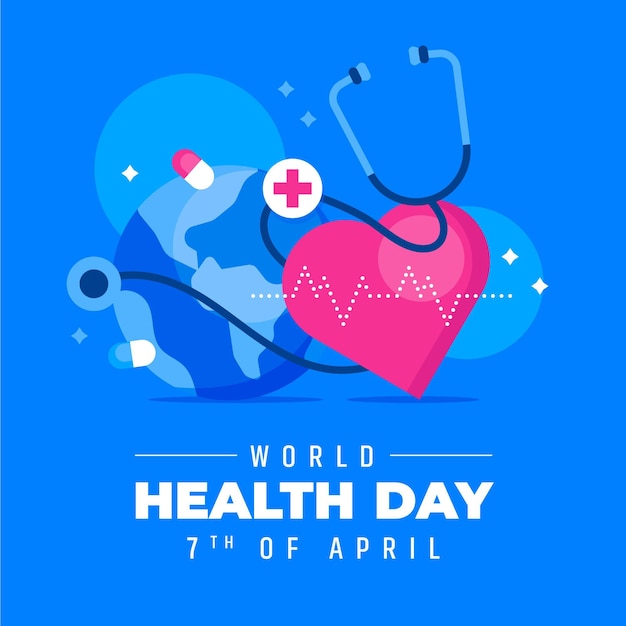 Flat world health day illustration