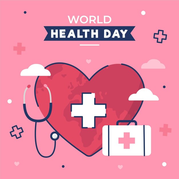 Flat world health day illustration