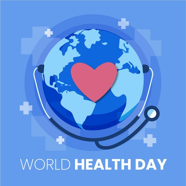 Flat world health day illustration