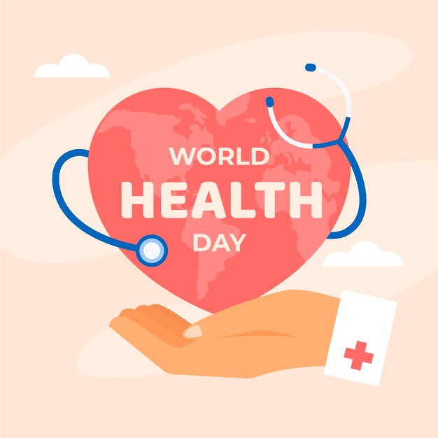 Flat world health day illustration