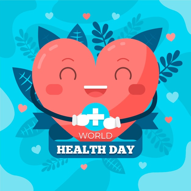 Flat world health day illustration