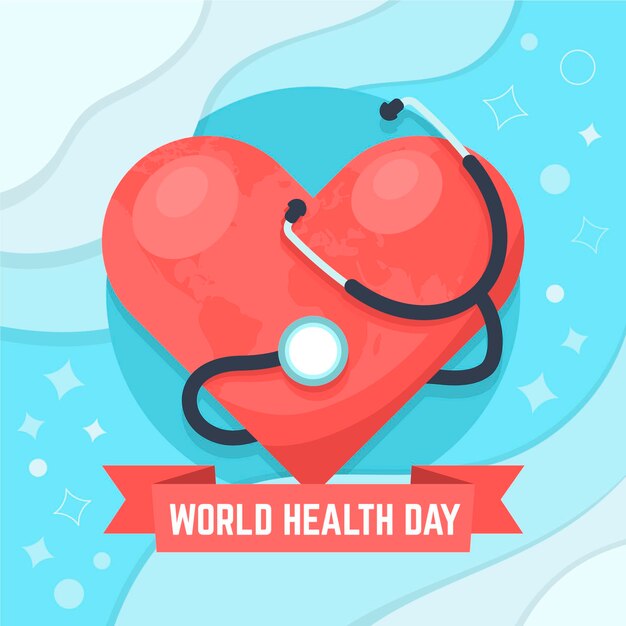 Flat world health day illustration