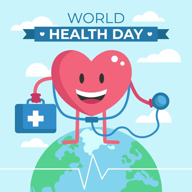 flat world health day illustration