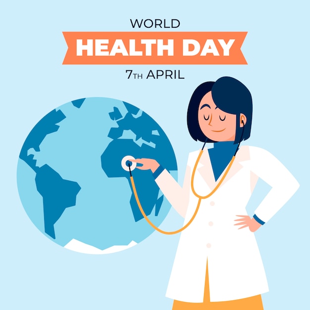 Flat world health day illustration