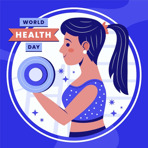 Flat world health day illustration