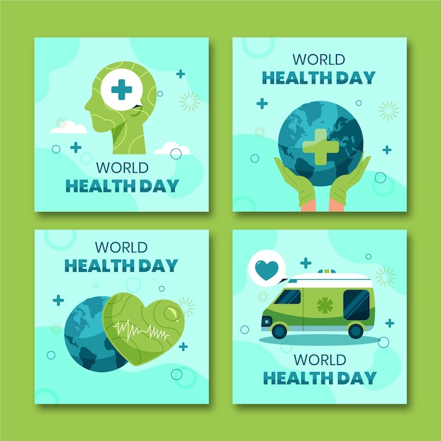 평평한 세계 건강의 날 인스타그램 게시물 모음