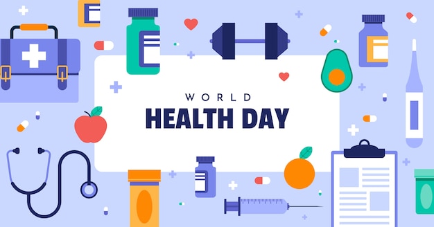 Free vector flat world health day social media post template