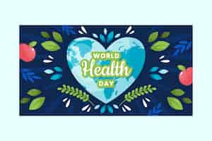 Free vector flat world health day social media post template