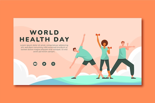 Free vector flat world health day social media post template