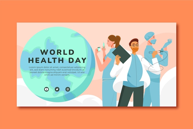 Free vector flat world health day social media post template