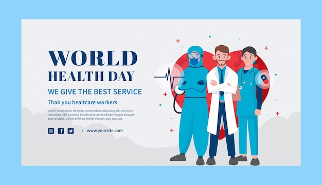 Free vector flat world health day social media post template