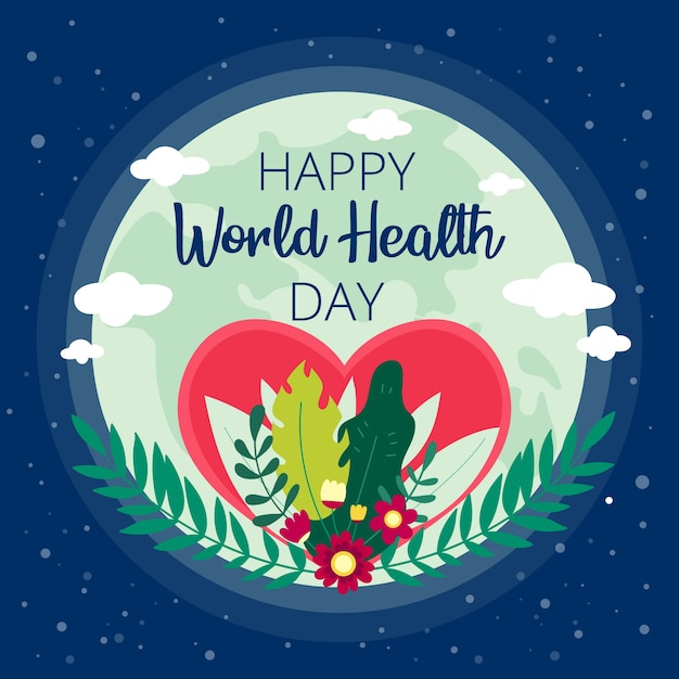 Бесплатное векторное изображение Плоский всемирный день здоровья
