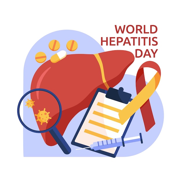 Free vector flat world hepatitis day illustration