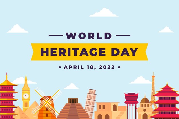 Flat world heritage day background
