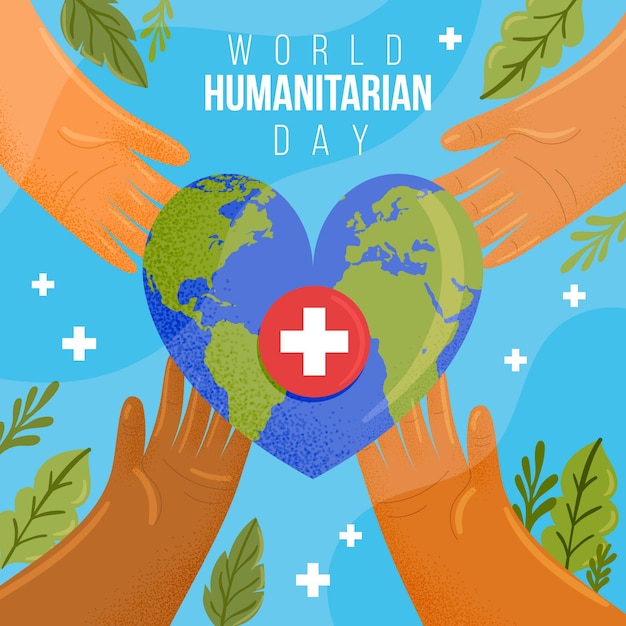 Free vector flat world humanitarian day illustration