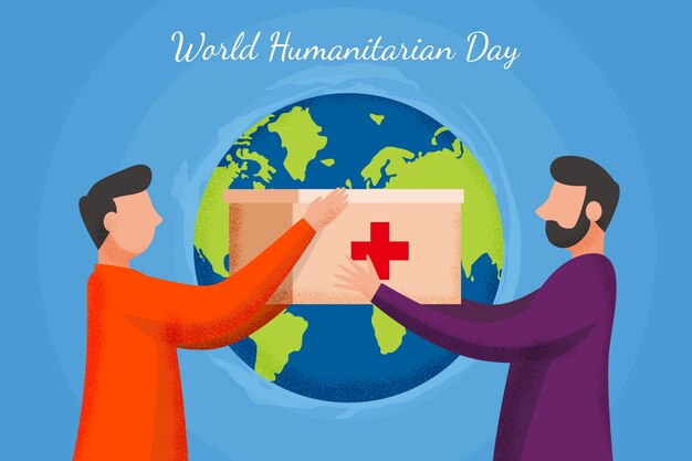 Flat world humanitarian day illustration