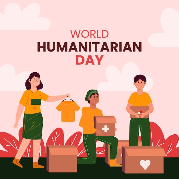 Free vector flat world humanitarian day illustration