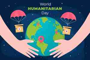 Free vector flat world humanitarian day illustration