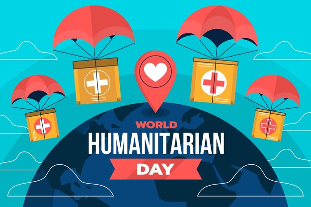 Free vector flat world humanitarian day illustration