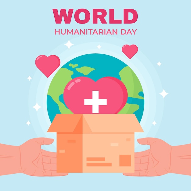 Illustrazione della giornata umanitaria mondiale piatta