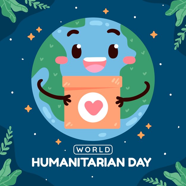 Flat world humanitarian day illustration