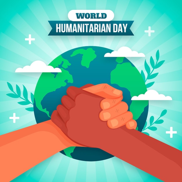 Flat world humanitarian day illustration