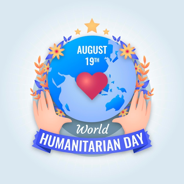 Vettore gratuito giornata mondiale umanitaria piatta