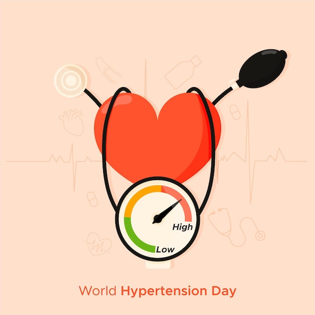 Free vector flat world hypertension day illustration