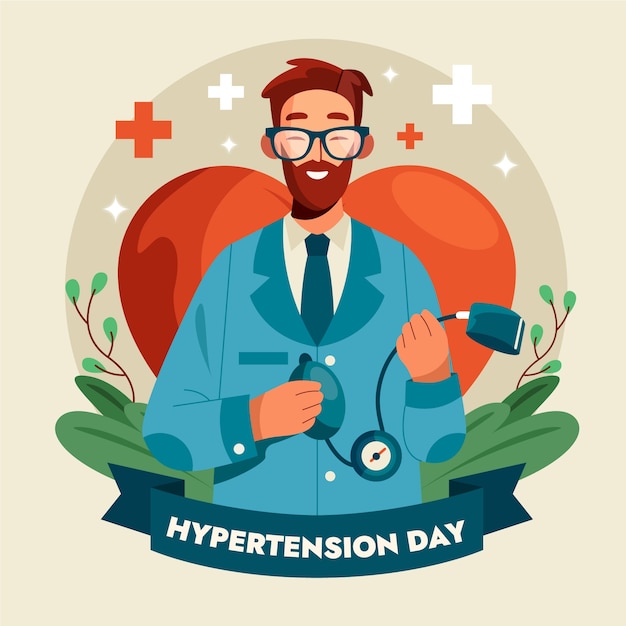 Free vector flat world hypertension day illustration