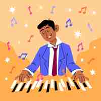 Free vector flat world jazz day illustration