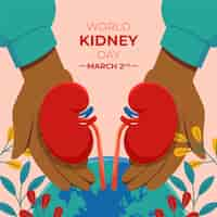 Free vector flat world kidney day illustration