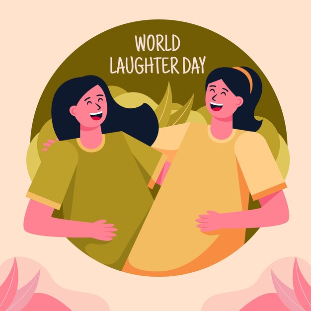 Free vector flat world laughter day illustration