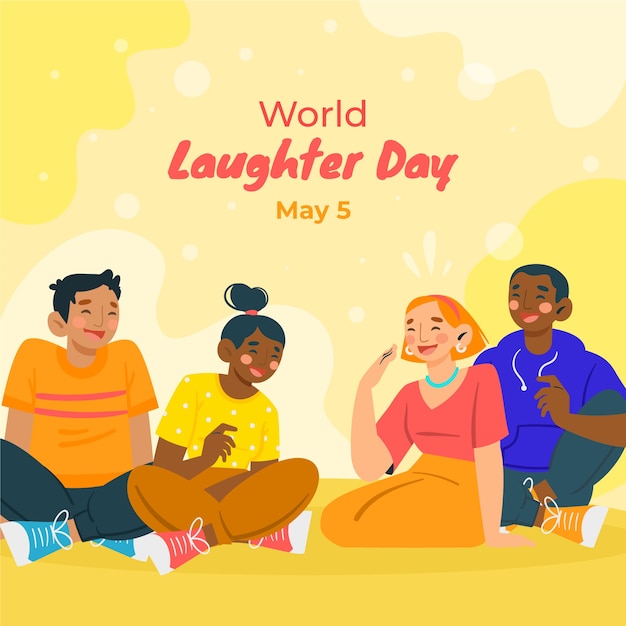 Free vector flat world laughter day illustration