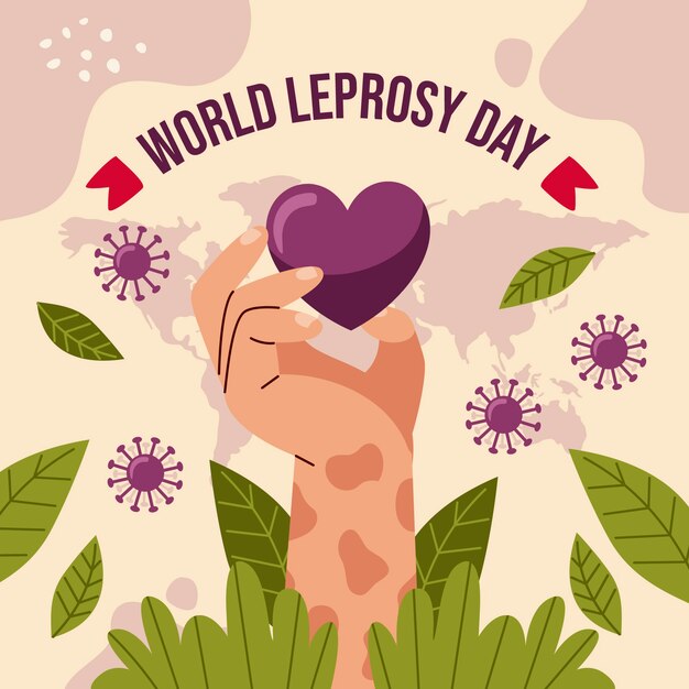 Free vector flat world leprosy day illustration