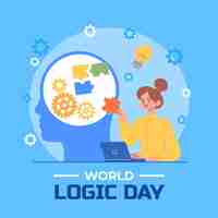 Free vector flat world logic day illustration