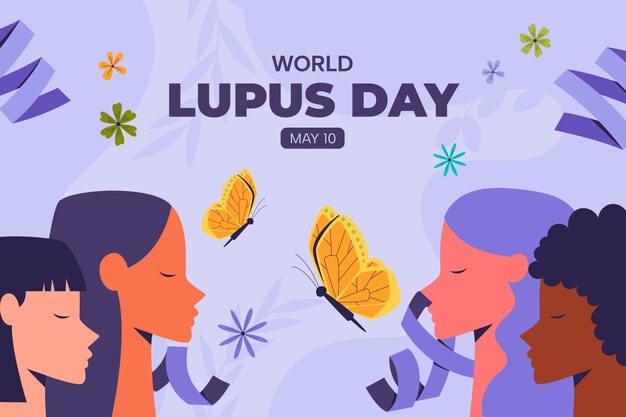 Flat world lupus day background