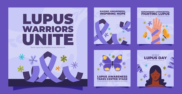 Free Vector flat world lupus day instagram posts collection