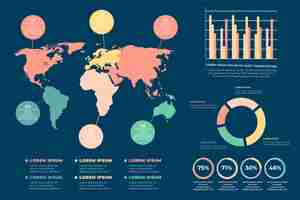 Free vector flat world maps infographics